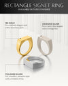 Rectangle Silver Signet Rings (Polished)