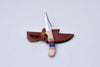 Handcrafted Fixed Blade Hunting Knife with Custom Handle & Leather Sheath - TS-1