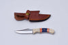 Handcrafted Fixed Blade Hunting Knife with Custom Handle & Leather Sheath - TS-1