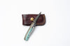 Turquoise Damascus Folding Knife – Hand Engraved Bolster Edition - TF-090