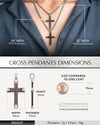 Ebony Wood Cross Pendant (Silver)