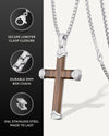 Ebony Wood Cross Pendant (Silver)
