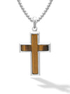 Tiger Eye Cross Pendant Necklace