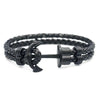 Elegant Modern Handmade Stainless Steel Men Anchor Bracelet made of Nylon in Navy Blue Color For Man
