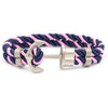 Elegant Modern Handmade Stainless Steel Men Anchor Bracelet made of Nylon in Navy Blue Color For Man