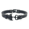 Elegant Modern Handmade Stainless Steel Men Anchor Bracelet made of Nylon in Navy Blue Color For Man