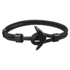 Elegant Modern Handmade Stainless Steel Men Anchor Bracelet made of Nylon in Navy Blue Color For Man