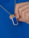 Lapis Lazuli Dog Tag Pendant Necklace