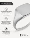 Silver Square Signet Rings (Polished)