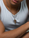 Tiger Eye Cross Pendant Necklace