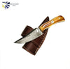 Hand forged Damascus Knife Neck Knife TD-178 Burnt Bone