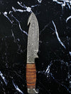 Damascus Steel, Handmade Knife, Hunting Knife with Gut Hook, Stacked leather handle Military style