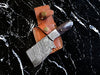 EDC Mini Cleaver/ Handmade Damascus Steel/ Bushcraft knife/ Tactical handle with Dyed Bone Handle TD-231