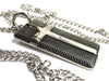 Solid stainless steel cross dog tag necklace knurled engraved detail biker heavy keel chain for men waterproof jewelry