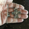 Ancient Viking Crucifix Crafted Pendant Cross Necklace Silver Novgorod Russian Jesus