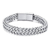 Wide Chain Bracelet for Men Black Gold Silver Double Thick Cuff Bangle Active Wear Stainless Steel Engraved Boys Design Jewelry Jewellery