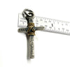 Sterling Silver Hammered Coin Cross Necklace with Brass