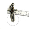 Sterling Silver Hammered Coin Cross Necklace with Brass