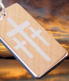 Men's 3 Crosses Calvary Dog Tag Necklace | Stainless Steel Cross Pendant
