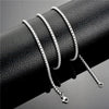 Small Silver Stainless Steel Cross Necklace with Box Chain