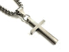 Sleek Silver Cross Necklace Men Women, Waterproof Steel Pendant
