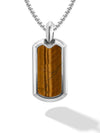 Tiger Eye Dog Tag Pendant Necklace