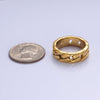 Stainless Steel Men's Flat Curb Chain Link Ring in Silver & Gold | O-1845 O-1846 O-1847 O-1848