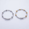 Stainless Steel Men's Bracelet Bolted Ribbed Cuff Bracelet in Silver & Mixed Metal | WA-3796 WA-3797
