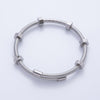 Stainless Steel Men's Bracelet Bolted Ribbed Cuff Bracelet in Silver & Mixed Metal | WA-3796 WA-3797