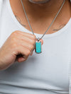 Turquoise Dog Tag Pendant Necklace