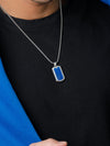 Lapis Lazuli Dog Tag Pendant Necklace